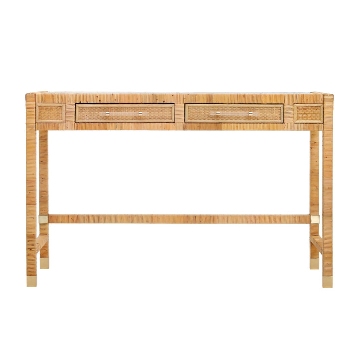 Amara 47" Natural Woven Rattan Desk