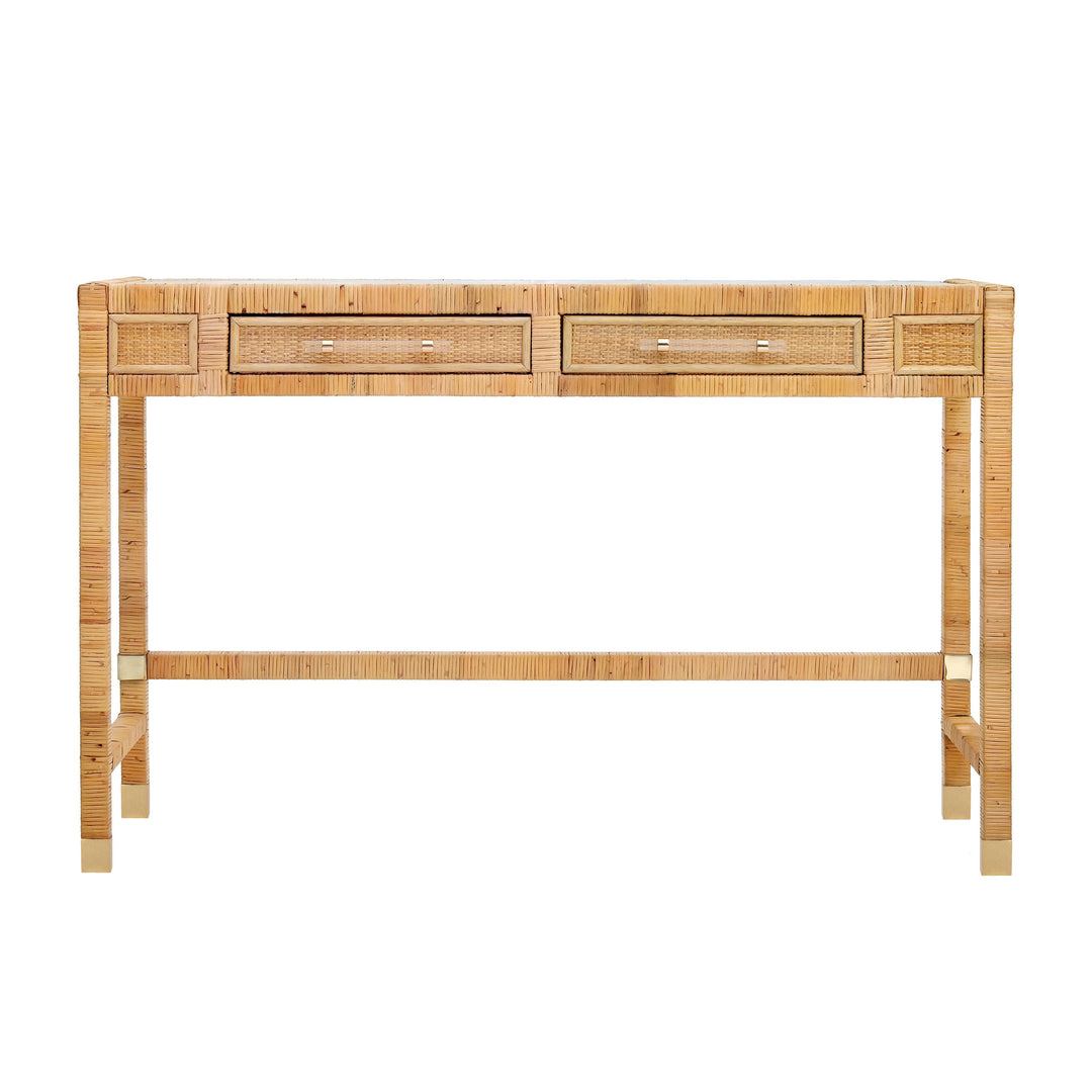Amara 47" Natural Woven Rattan Desk