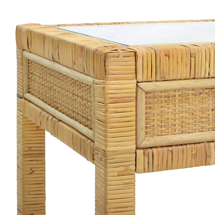 Amara 47" Natural Woven Rattan Desk