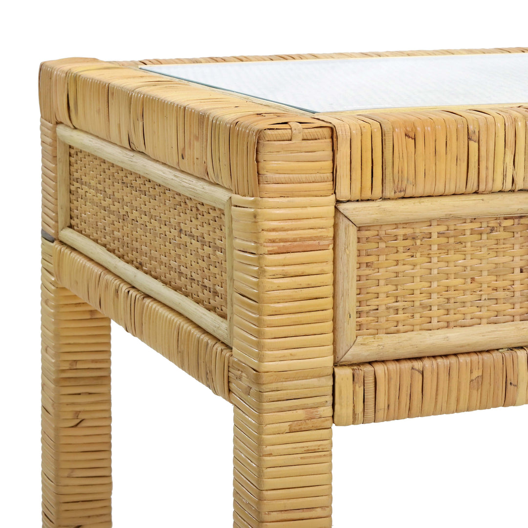Amara 47" Natural Woven Rattan Desk