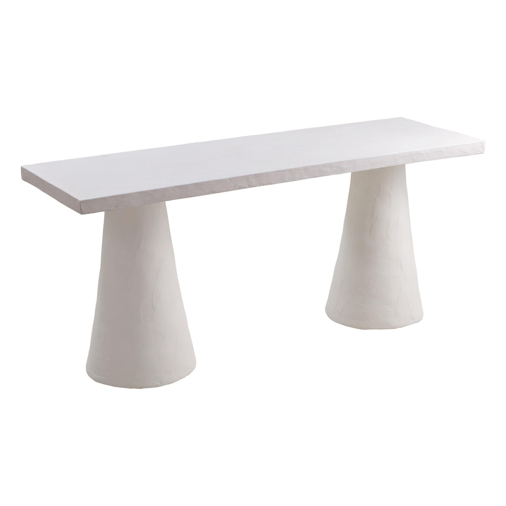 Dayana 68.5" White Faux Plaster Desk