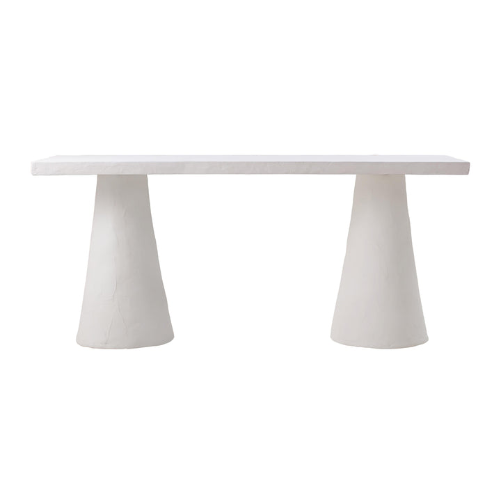 Dayana 68.5" White Faux Plaster Desk