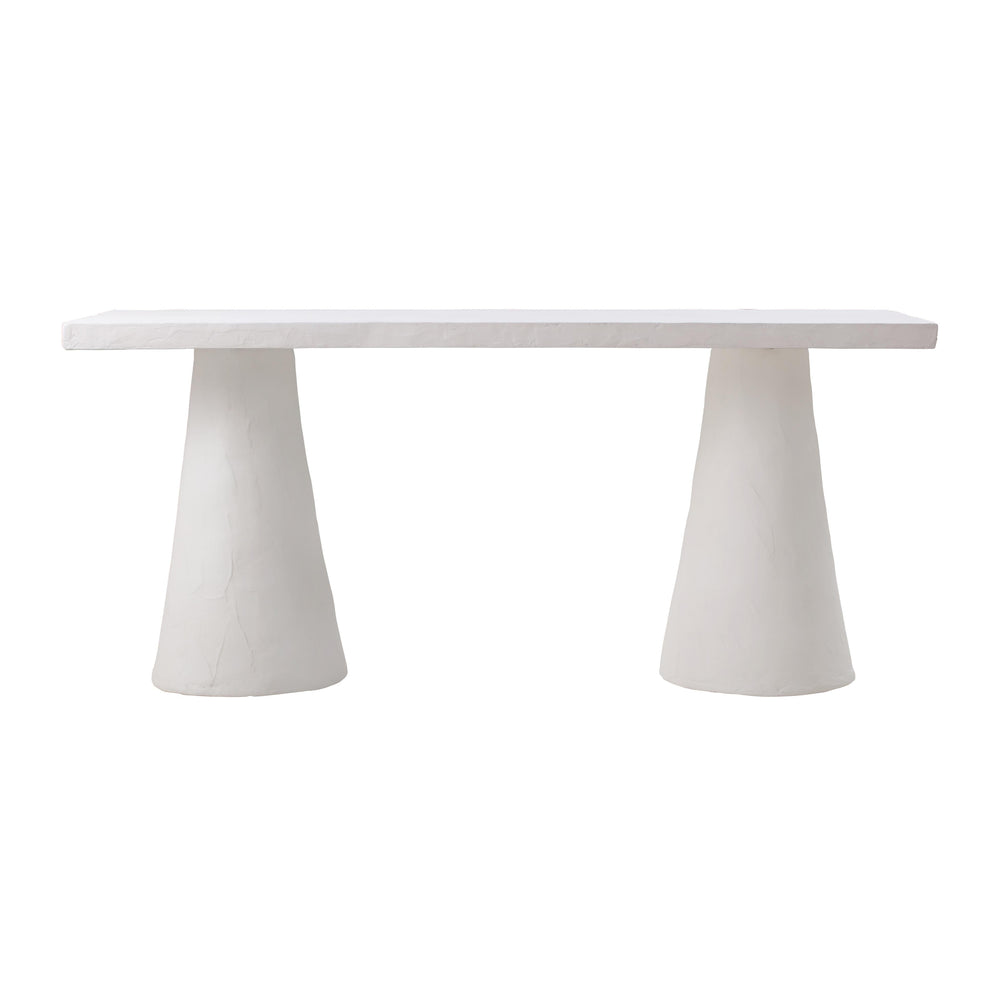 Dayana 68.5" White Faux Plaster Desk