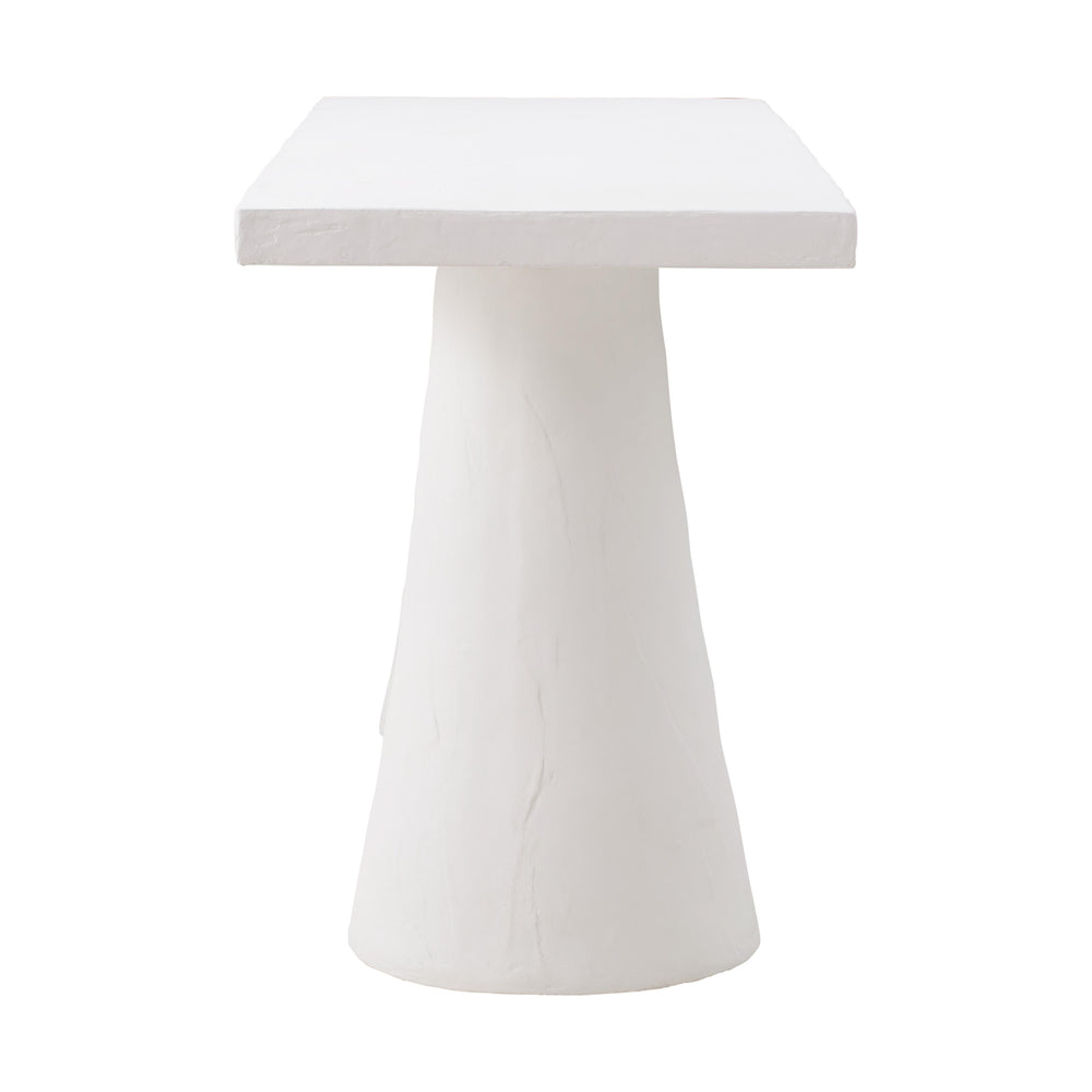 Dayana 68.5" White Faux Plaster Desk