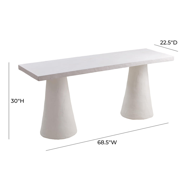 Dayana 68.5" White Faux Plaster Desk