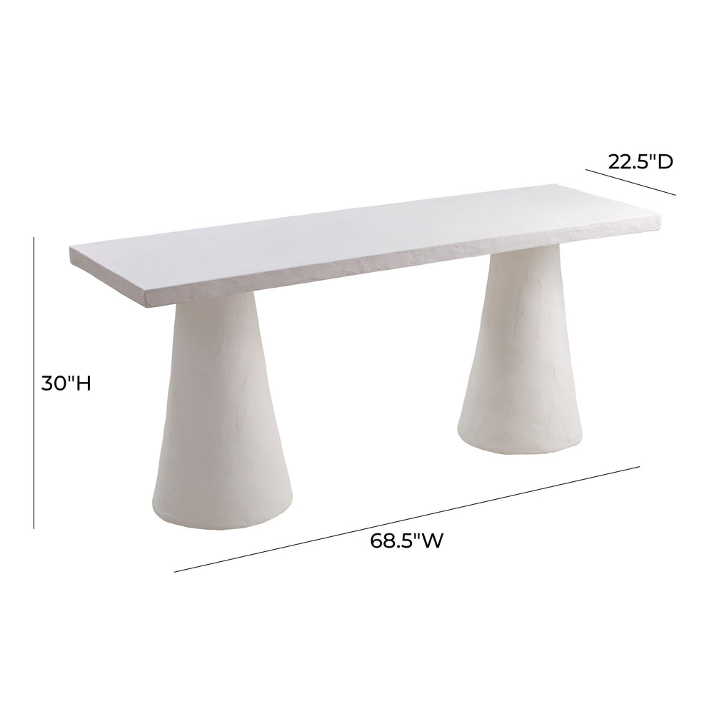 Dayana 68.5" White Faux Plaster Desk