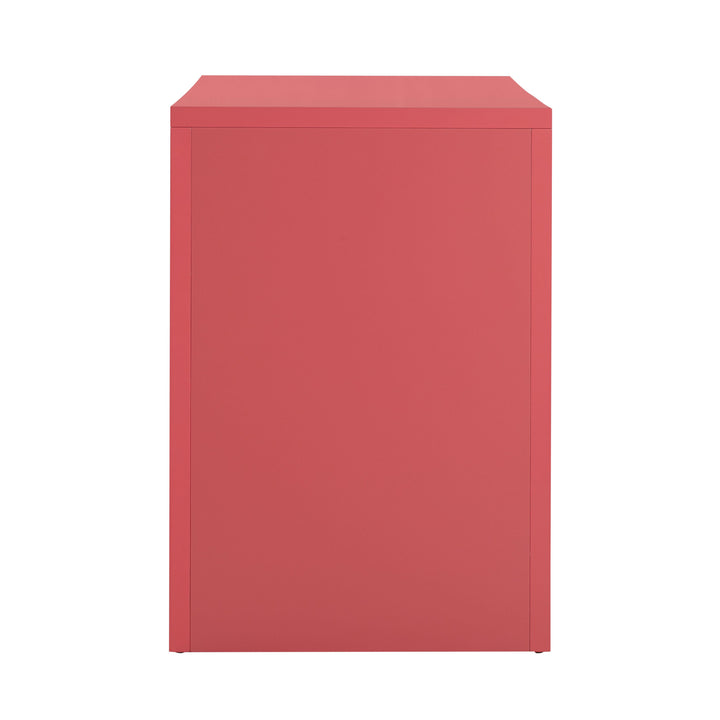 Suzie 62" Pink Rattan Executive Desk With Drawer