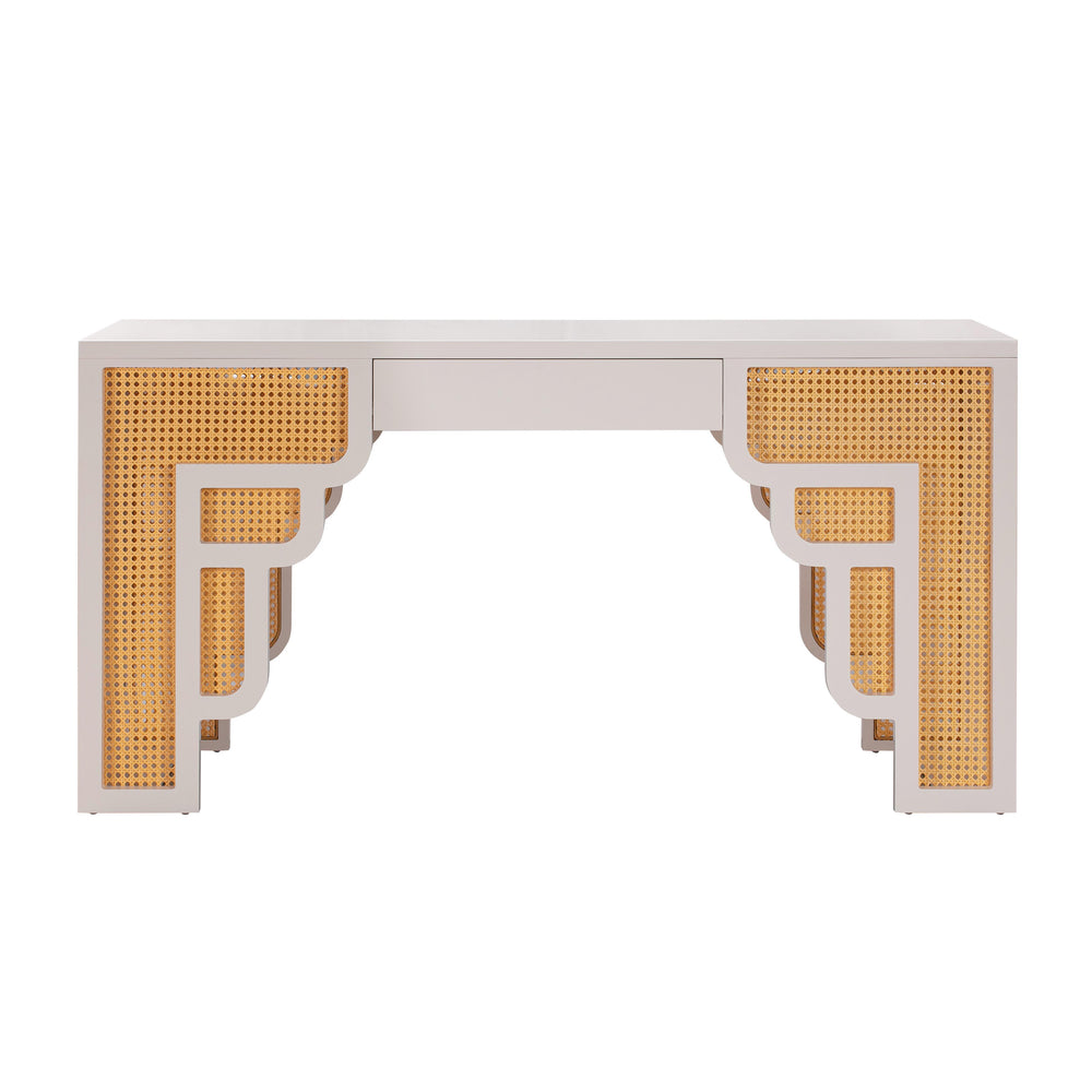 Suzie 62" Rattan Executive Desk With Drawer