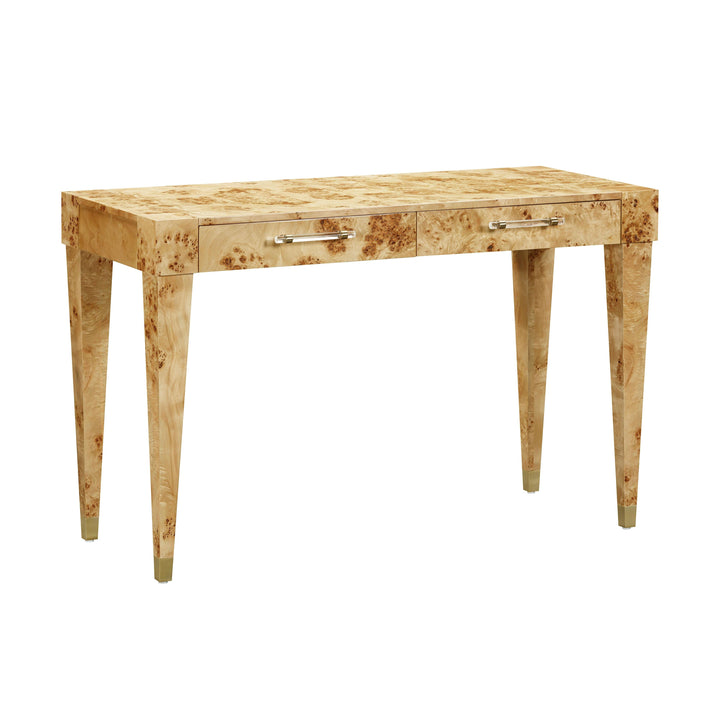 Brandyss 48" Natural Burl 2-Drawer Work Desk