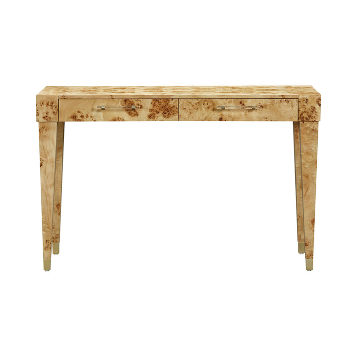 Brandyss 48" Natural Burl 2-Drawer Work Desk