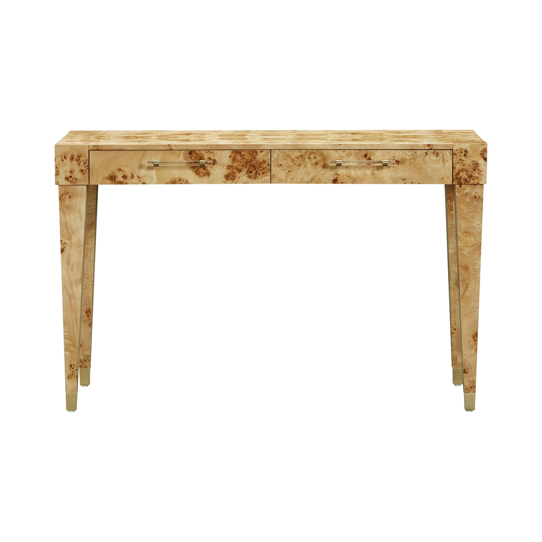 Brandyss 48" Natural Burl 2-Drawer Work Desk