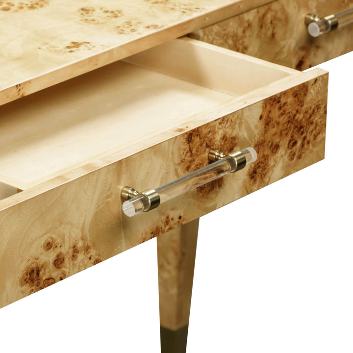 Brandyss 48" Natural Burl 2-Drawer Work Desk