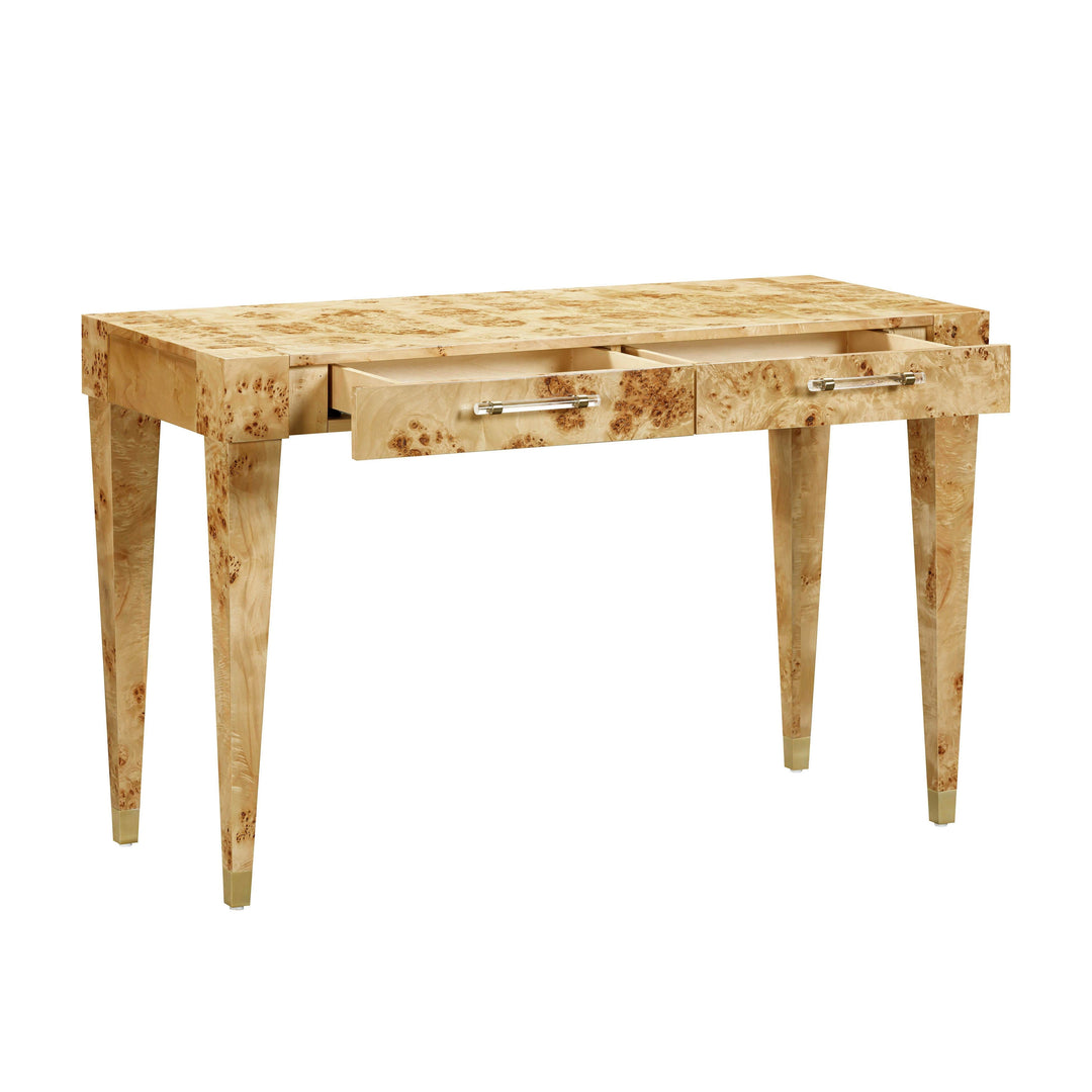Brandyss 48" Natural Burl 2-Drawer Work Desk