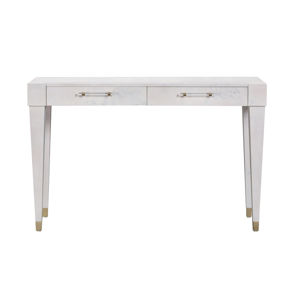 Brandyss 48" White Burl 2-Drawer Work Desk