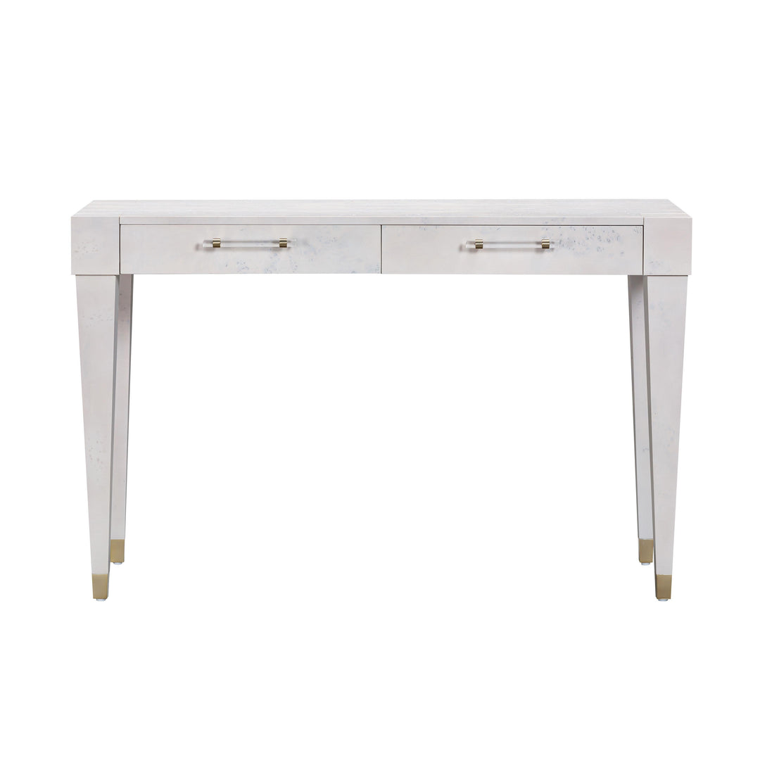 Brandyss 48" White Burl 2-Drawer Work Desk