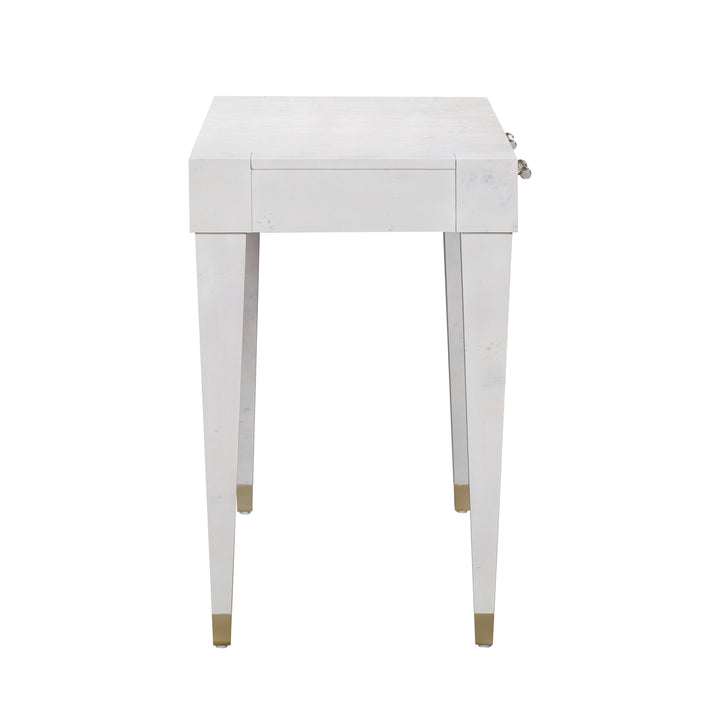 Brandyss 48" White Burl 2-Drawer Work Desk