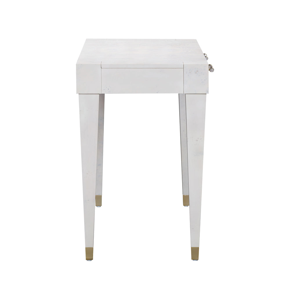 Brandyss 48" White Burl 2-Drawer Work Desk
