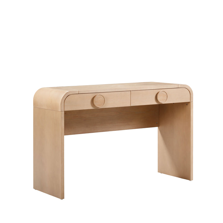 Moonrise 48 Natural Ash 2-Drawer Vanity Desk with Mirror