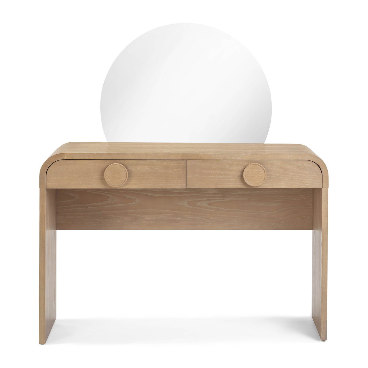 Moonrise 48" Natural Ash 2-Drawer Vanity Desk with Mirror