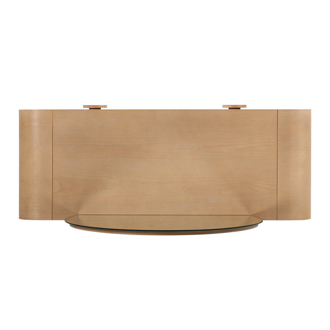 Moonrise 48 Natural Ash 2-Drawer Vanity Desk with Mirror