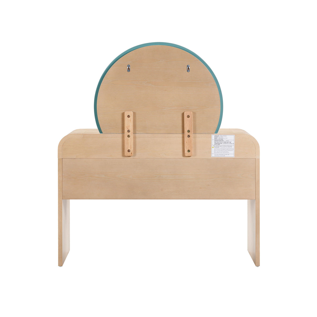 Moonrise 48 Natural Ash 2-Drawer Vanity Desk with Mirror