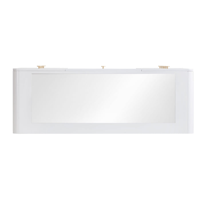 Hollywood 56" White Desk with Lola Jumbo LED Panel Vanity Mirror