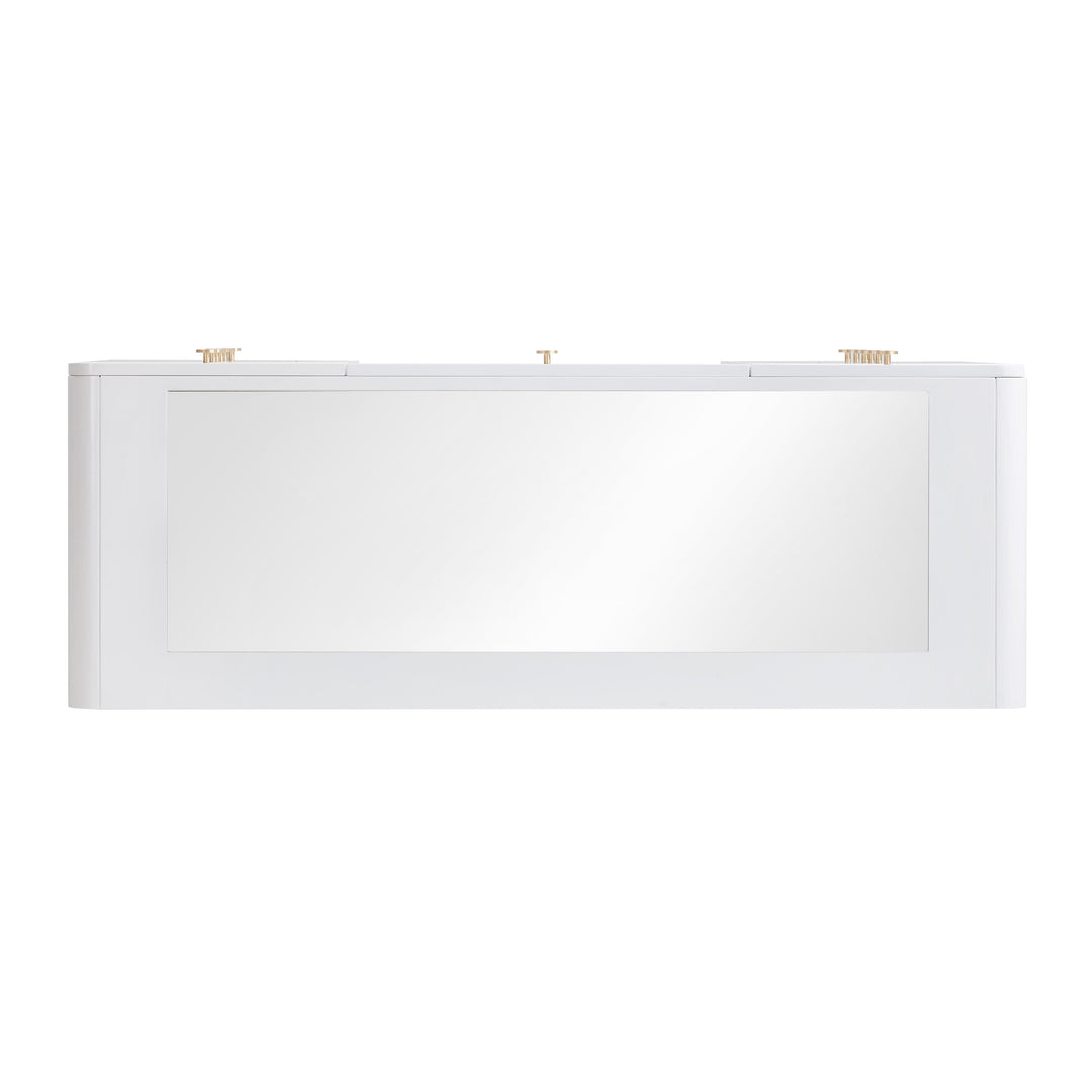 Hollywood 56" White 13-Drawer Vanity Desk (Desk Only)