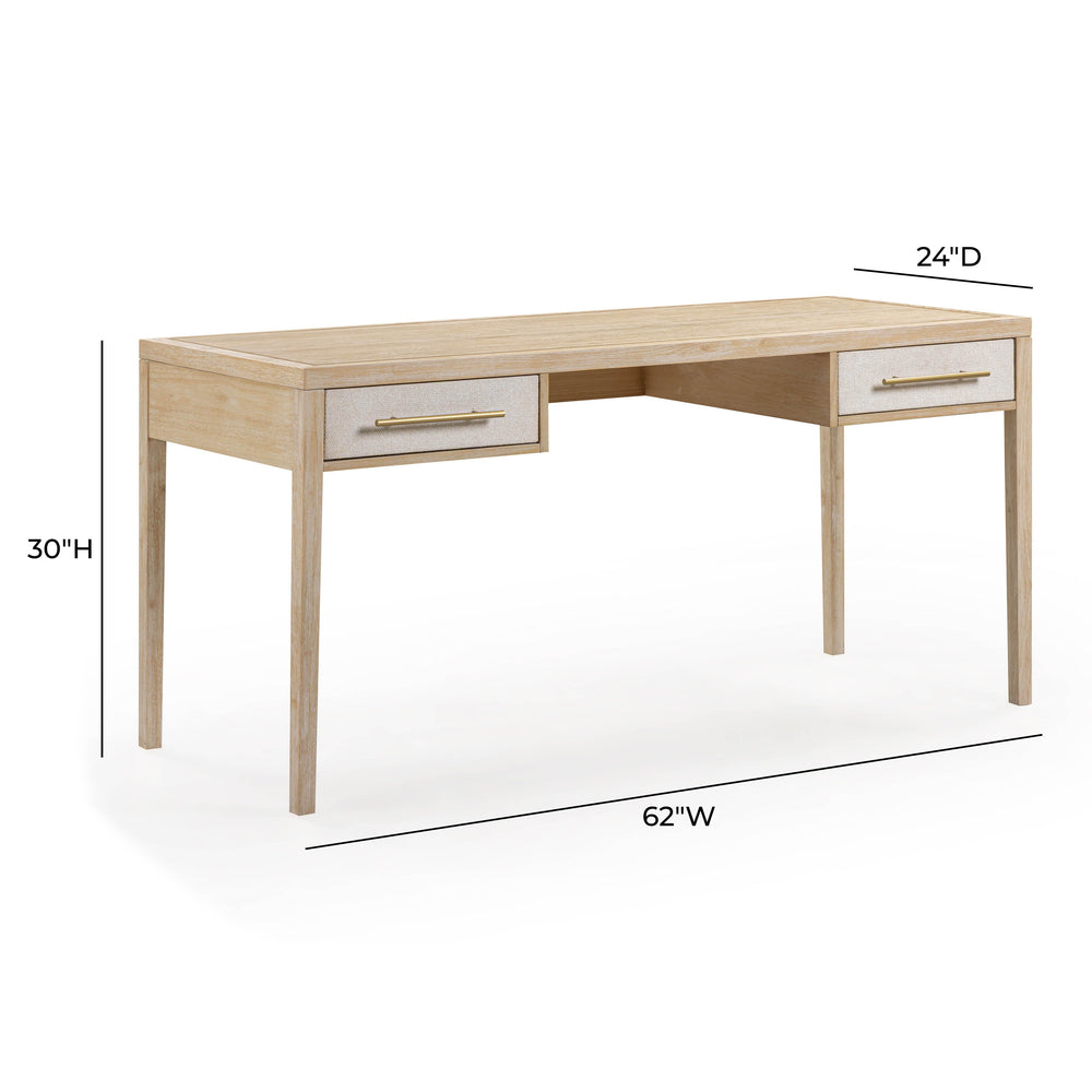 Hera 62" Natural Washed Executive Desk