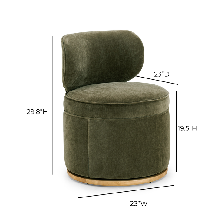 Amaya Green Upcycled Contract-Grade Chenille Swivel Desk Chair