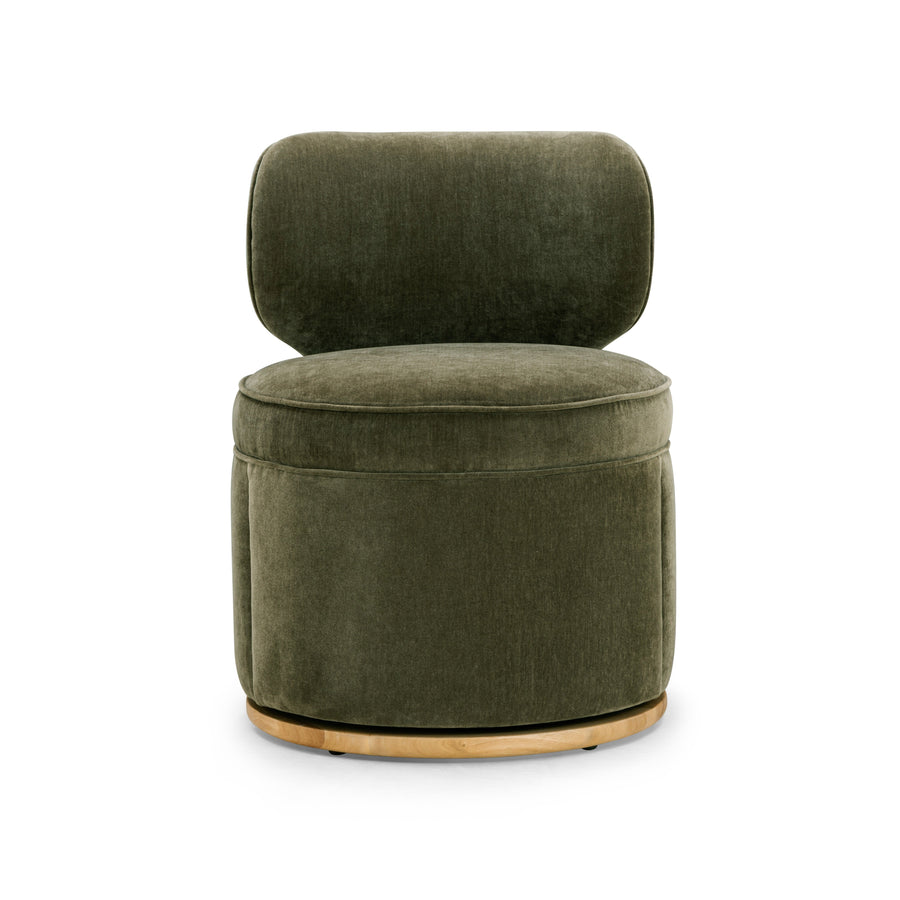TOV Furniture Amaya Green Upcycled Contract-Grade Chenille Swivel Desk Chair