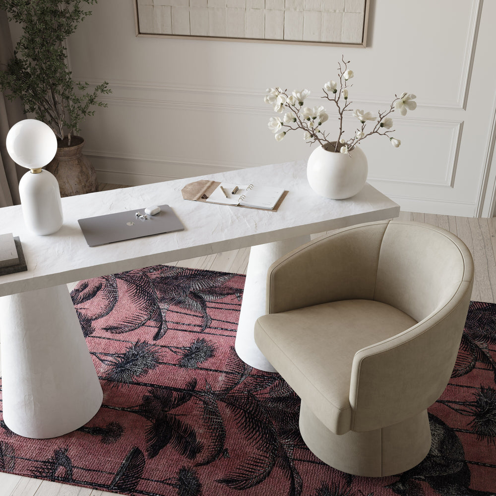 Kristen Upcycled Contract-Grade Chenille Rolling Desk Chair