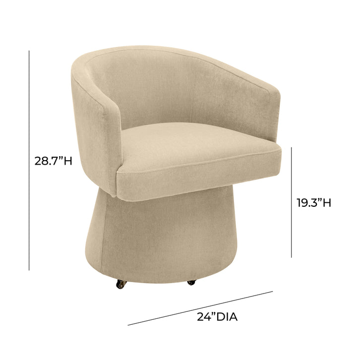 Kristen Upcycled Contract-Grade Chenille Rolling Desk Chair