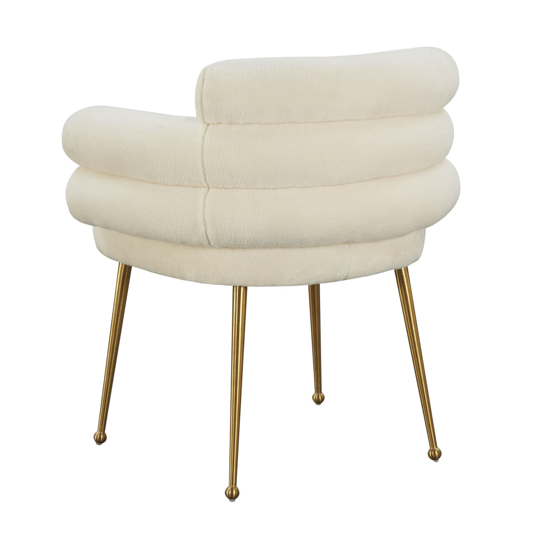 Dente Cream Performance Faux Sheepskin Dining Chair