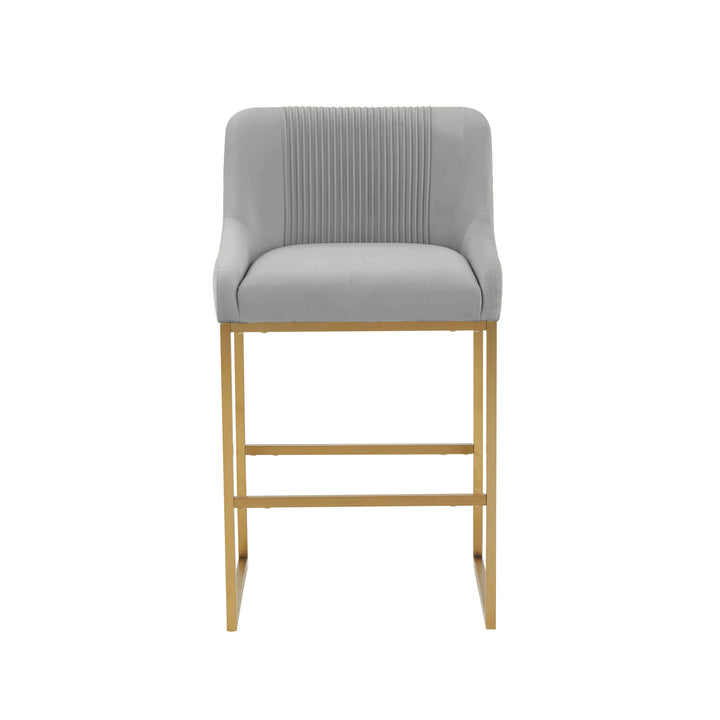 Lisa Pleated Performance Velvet Counter Stool by Inspire Me! Home Decor
