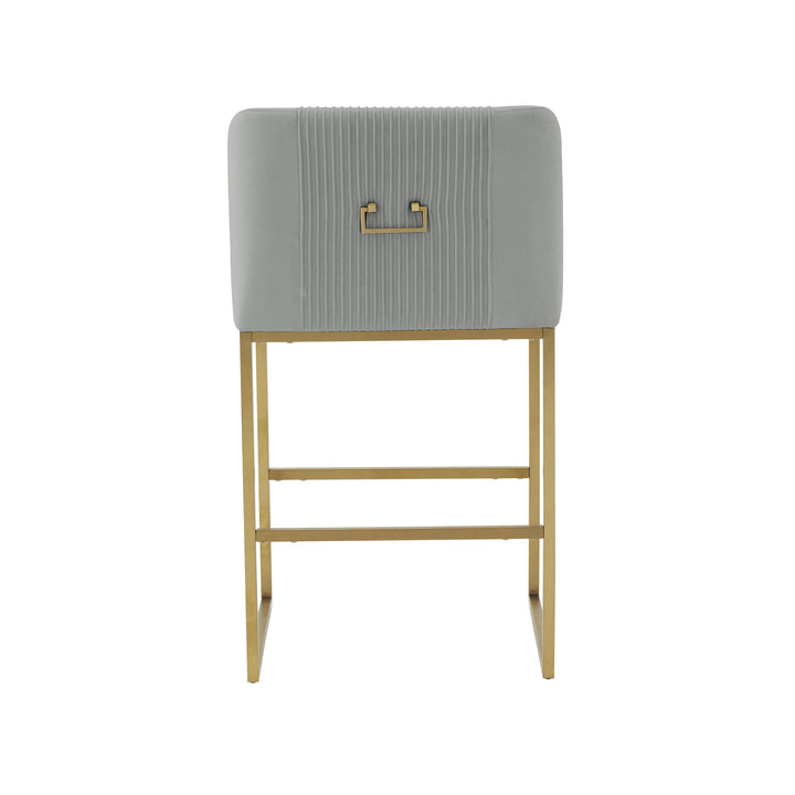 Lisa Pleated Performance Velvet Counter Stool by Inspire Me! Home Decor