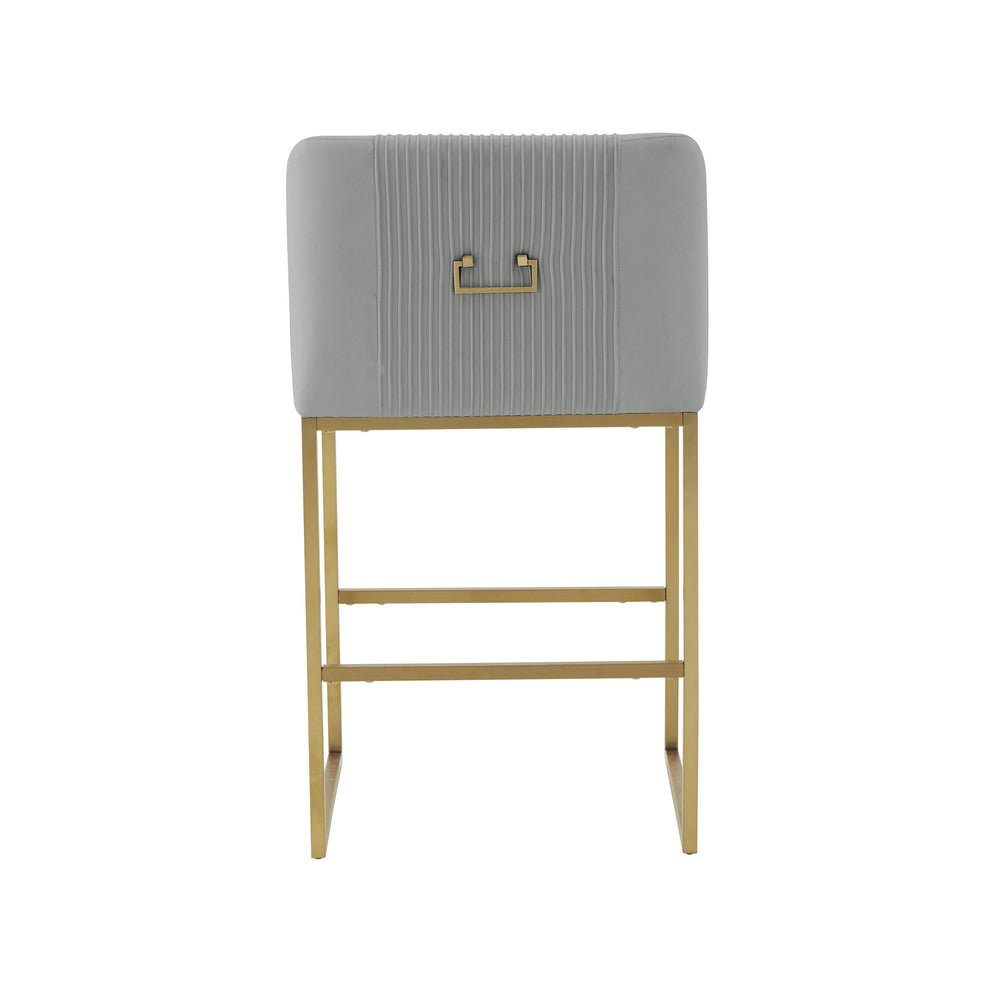 Lisa Pleated Performance Velvet Counter Stool by Inspire Me! Home Decor