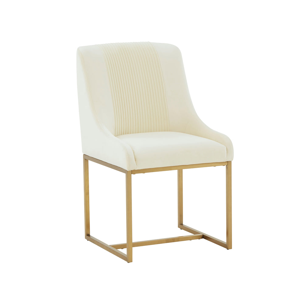Lisa Pleated Performance Velvet Dining Chair by Inspire Me! Home Decor - Cream