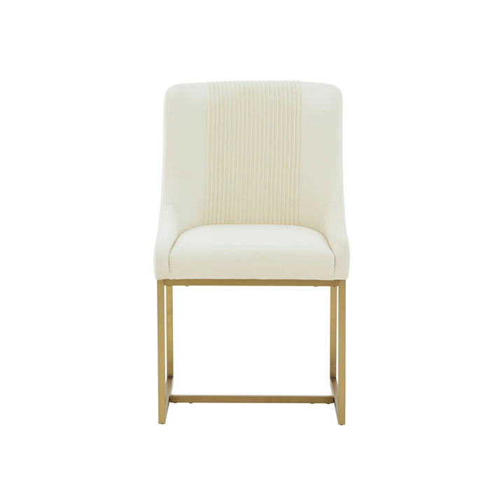 Lisa Pleated Performance Velvet Dining Chair by Inspire Me! Home Decor - Cream