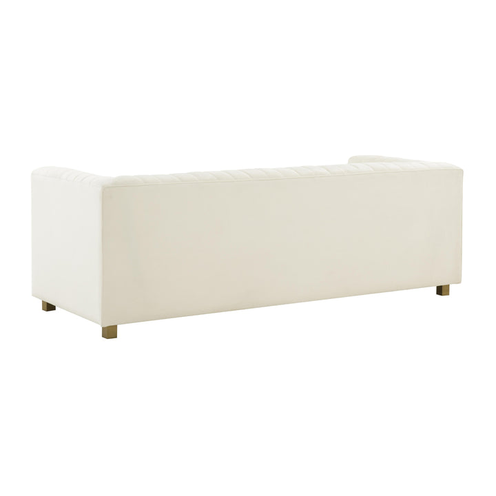 Wafa 87" Cream Performance Velvet Sofa by Inspire Me! Home Decor