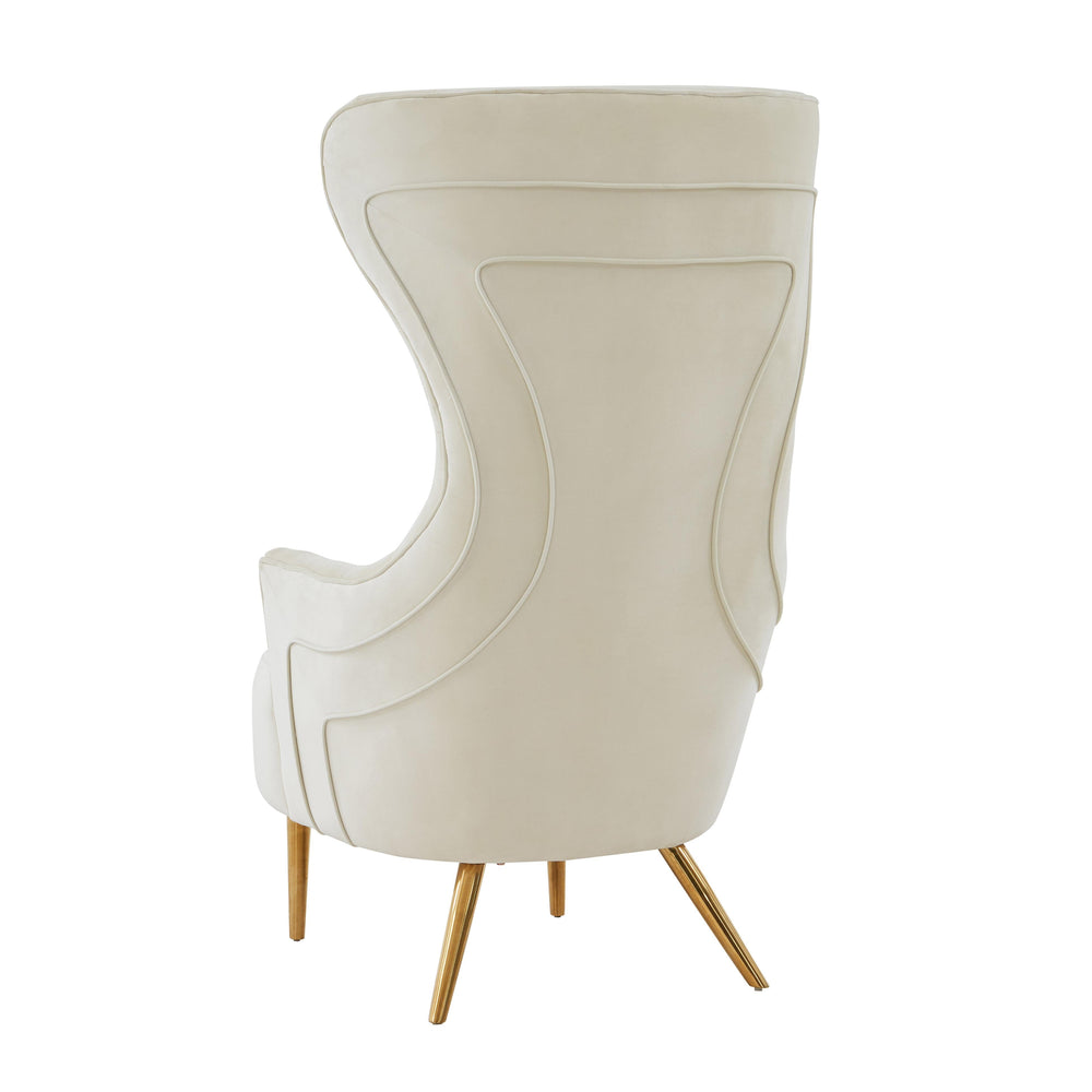 Jezebel Performance Velvet Wingback Accent Chair by Inspire Me! Home Decor - Cream