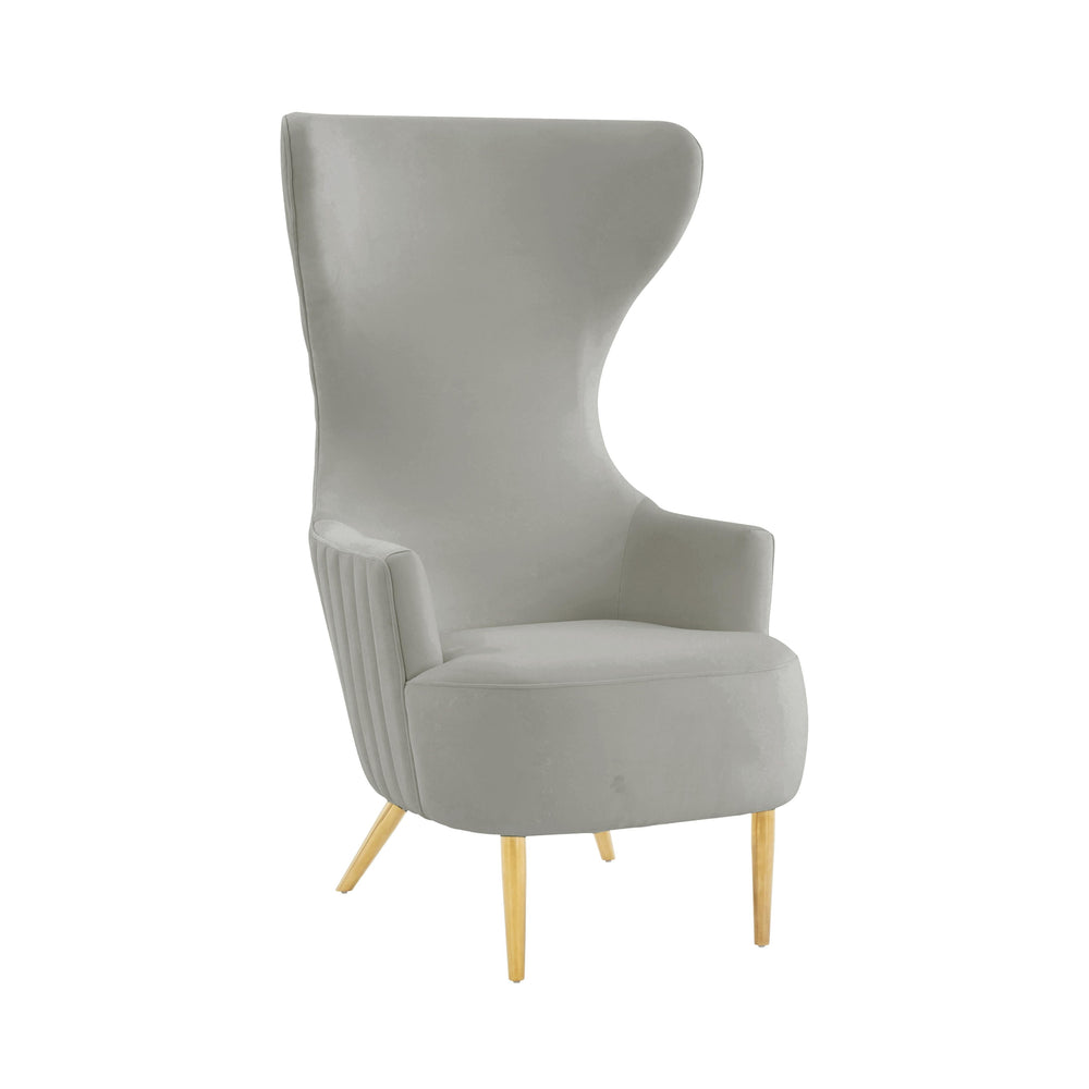 Julia Performance Velvet Channel Tufted Wingback Accent Chair by Inspire Me! Home Decor