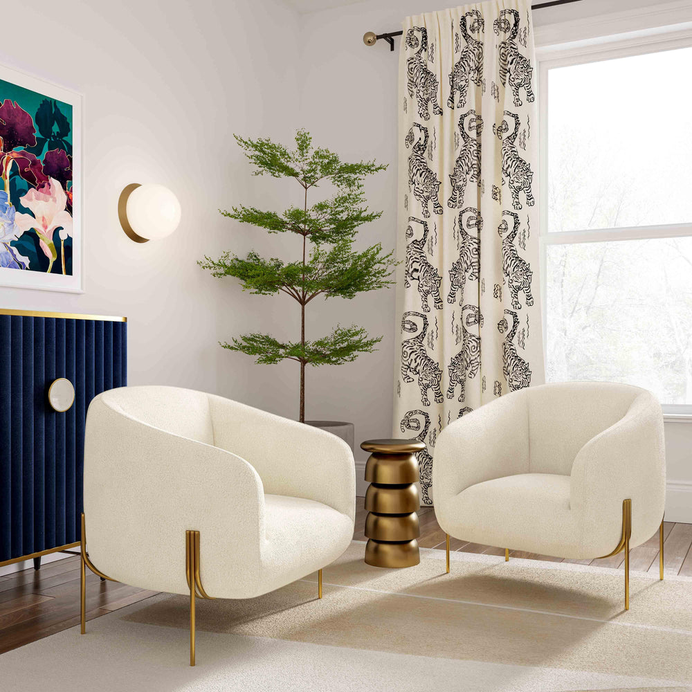 Kandra Cream Performance Vegan Shearling Accent Chair by Inspire Me! Home Decor