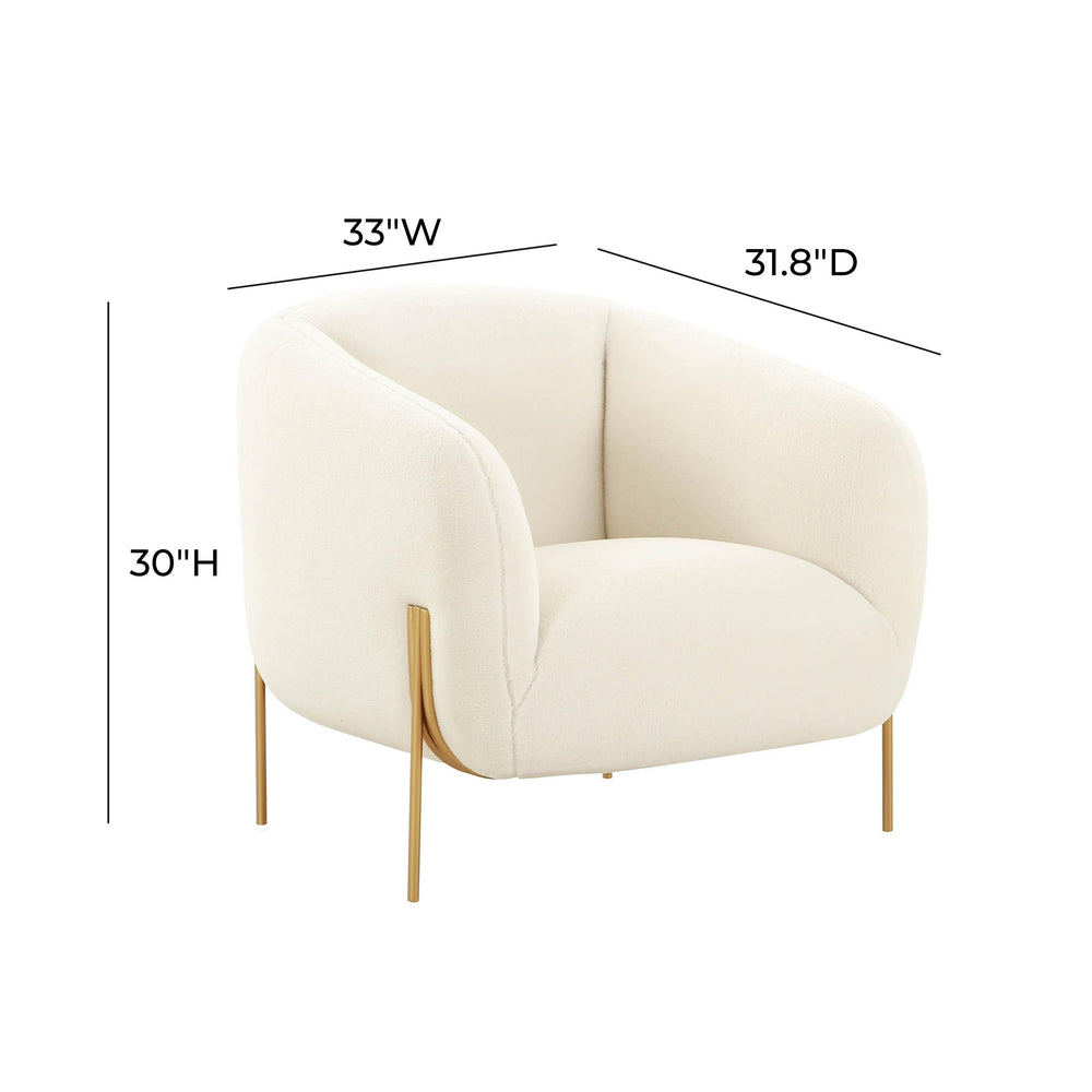 Kandra Cream Performance Vegan Shearling Accent Chair by Inspire Me! Home Decor