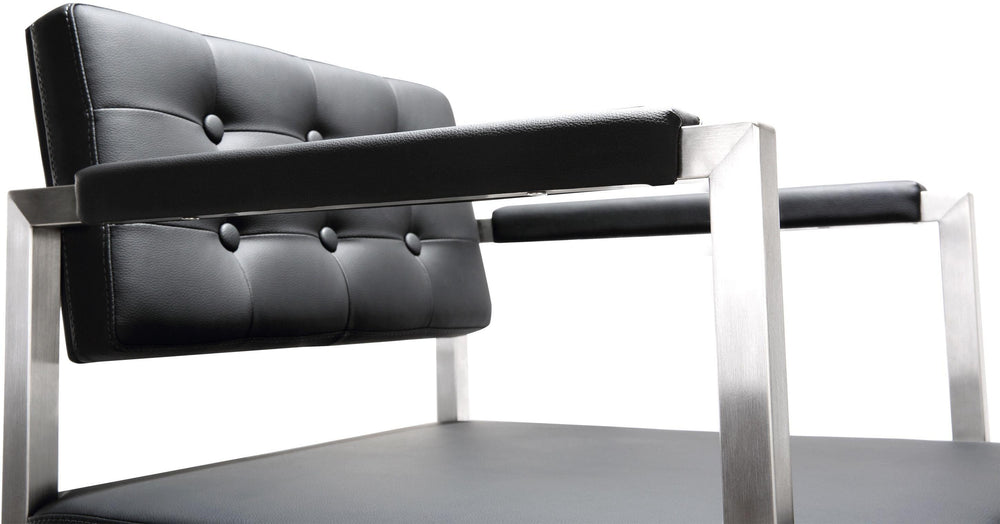 Director Performance Vegan Leather Stool with Silver Base