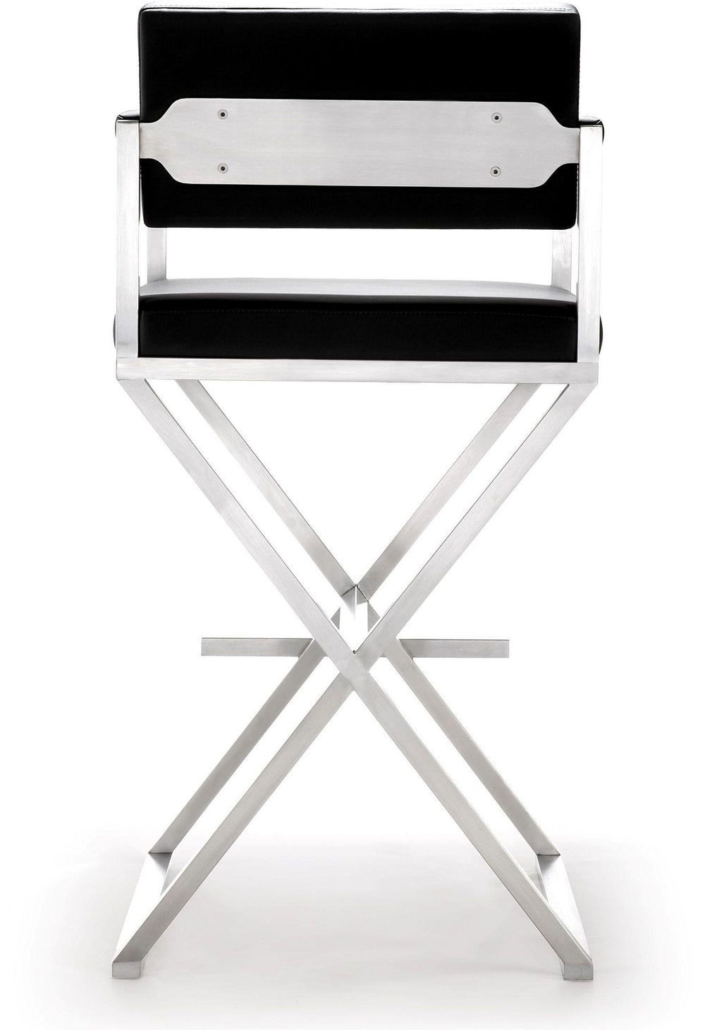 Director Performance Vegan Leather Stool with Silver Base