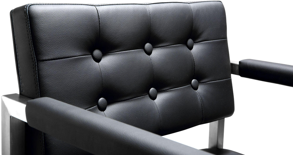 Director Performance Vegan Leather Stool with Silver Base