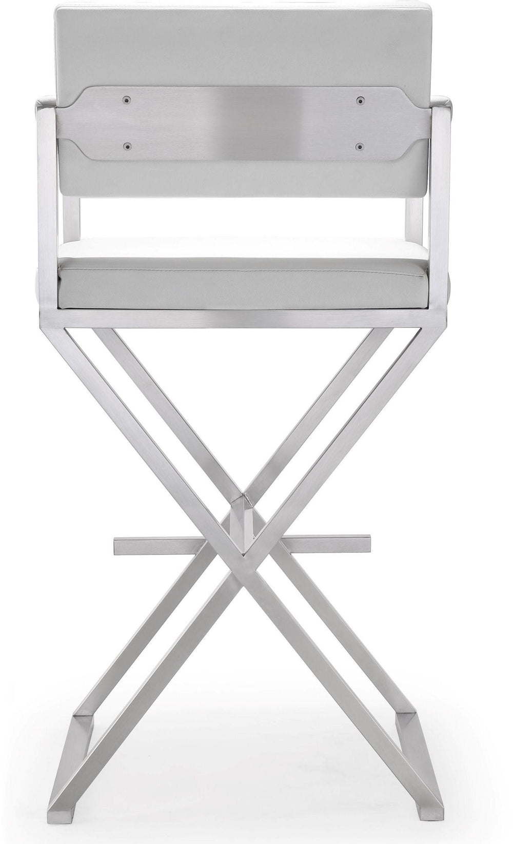 Director Performance Vegan Leather Stool with Silver Base