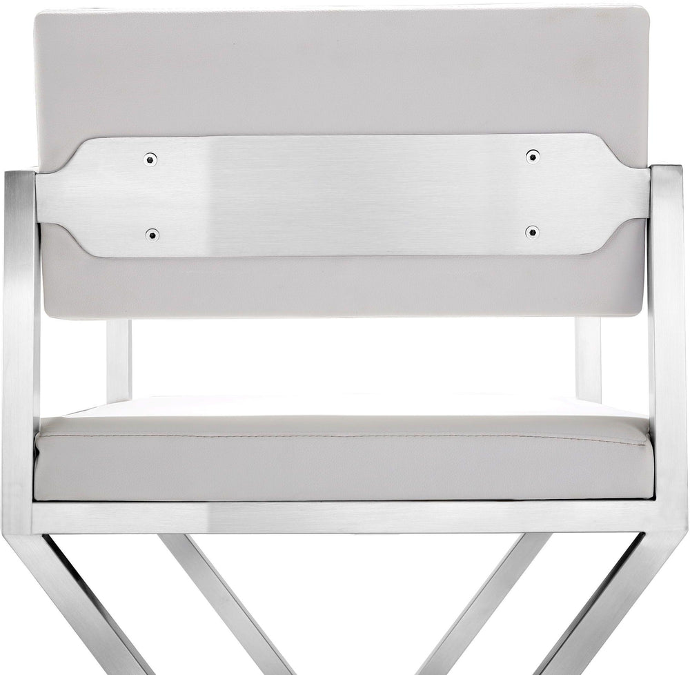 Director Performance Vegan Leather Stool with Silver Base