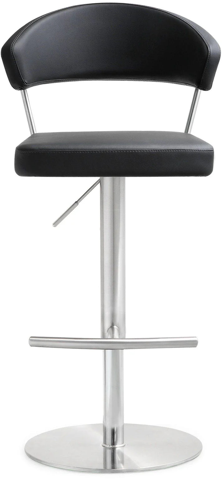 Cosmo Black Performance Vegan Leather on Black Steel Barstool