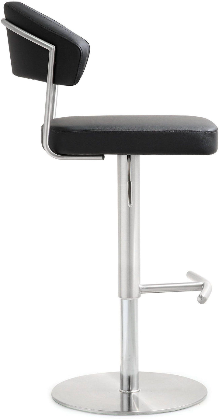 Cosmo Black Performance Vegan Leather Adjustable Stool